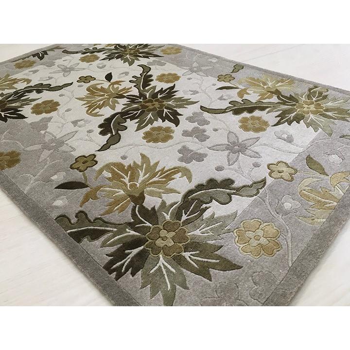 玄関マット　カシミヤ　シルク　中国段通　約62×92cm　260段　ベージュ系 　dt-a090の画像