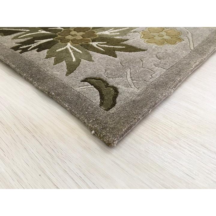 玄関マット　カシミヤ　シルク　中国段通　約62×92cm　260段　ベージュ系 　dt-a090の画像