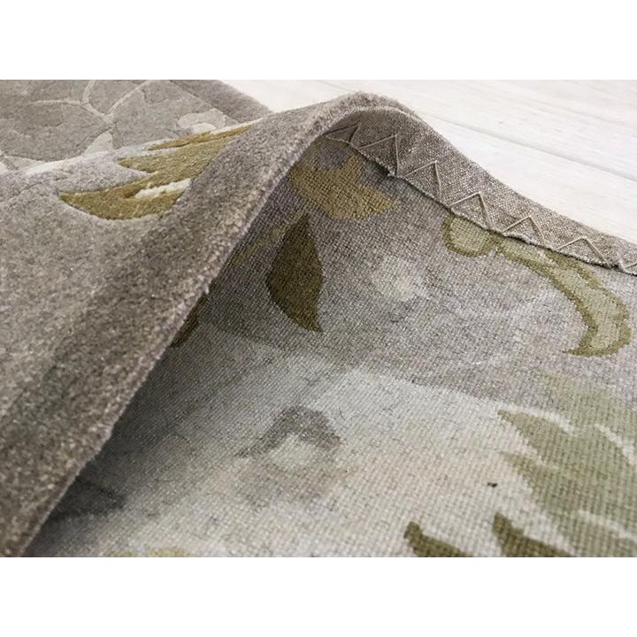 玄関マット　カシミヤ　シルク　中国段通　約62×92cm　260段　ベージュ系 　dt-a090の画像