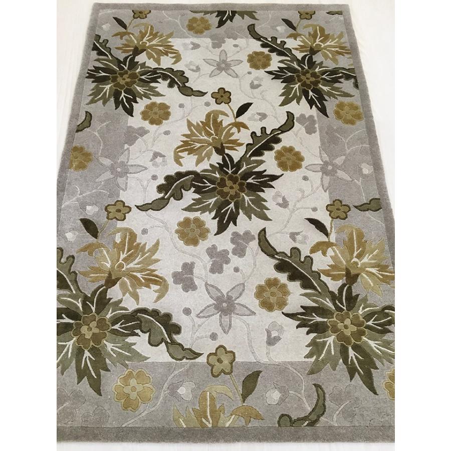 玄関マット　カシミヤ　シルク　中国段通　約62×92cm　260段　ベージュ系 　dt-a090の画像