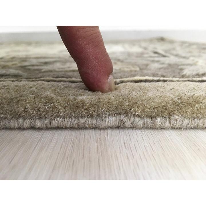 玄関マット ウール 中国段通 約61×91cm 120段 ベージュ系 dt-a095