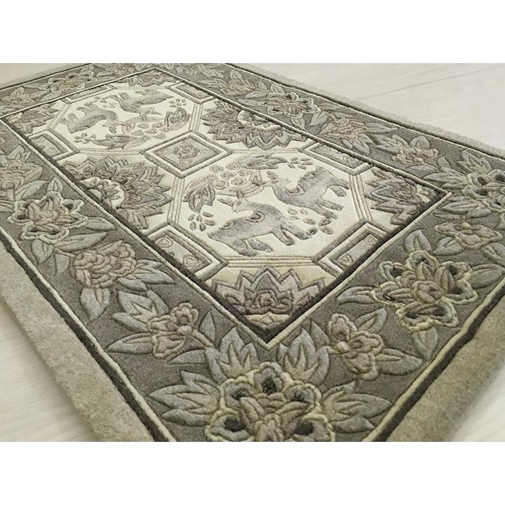 新品中国ウール段通玄関マット120段