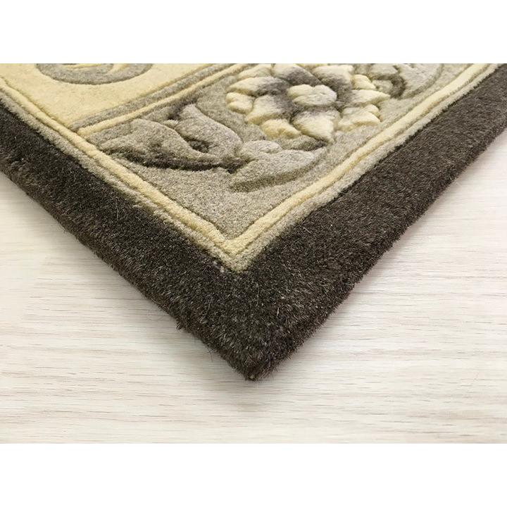 新品　中国ウール段通玄関マット　120段 玄関マット ウール 中国段通 約61×91cm 120段 ベージュ系 dt-a097