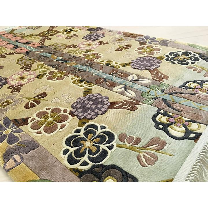 段 通 マット シルク緞通玄関マット 120Line Premium CJT-＃007 | ラグマット・玄関