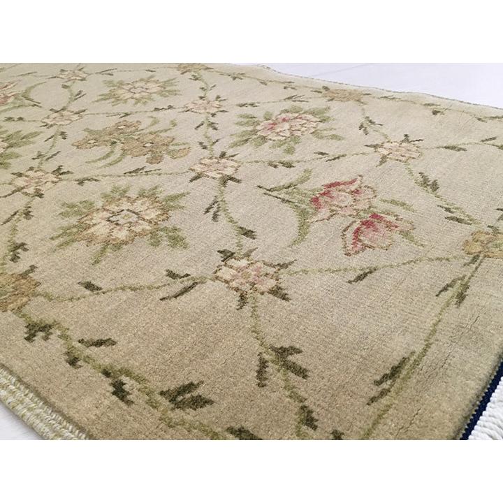 希少　新品　中国ウール段通　玄関マット120段 玄関マット ウール 中国段通 約59×93cm 120段 ベージュ系 dt-a308