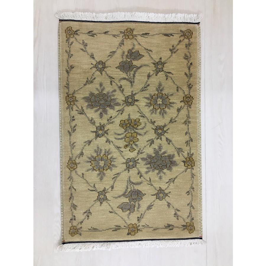 新品　中国ウール段通玄関マット　120段 玄関マット ウール 中国段通 約59×95cm 120段 ベージュ系 dt-a309