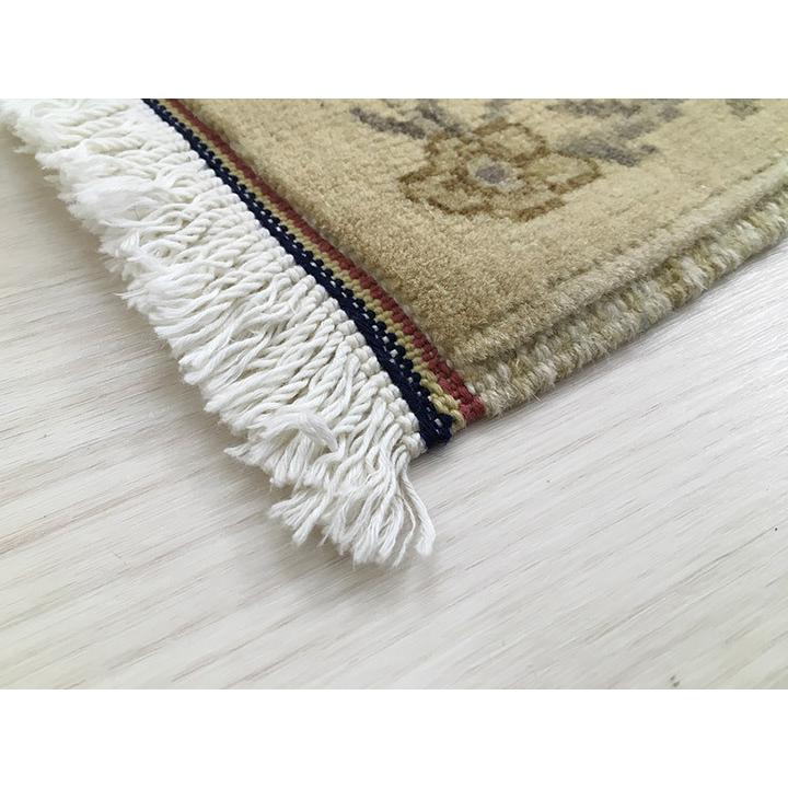 玄関マット ウール 中国段通 約59×95cm 120段 ベージュ系 dt-a309