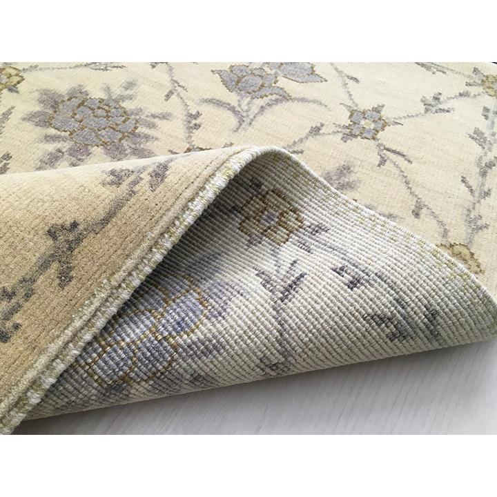 玄関マット ウール 中国段通 約59×95cm 120段 ベージュ系 dt-a309