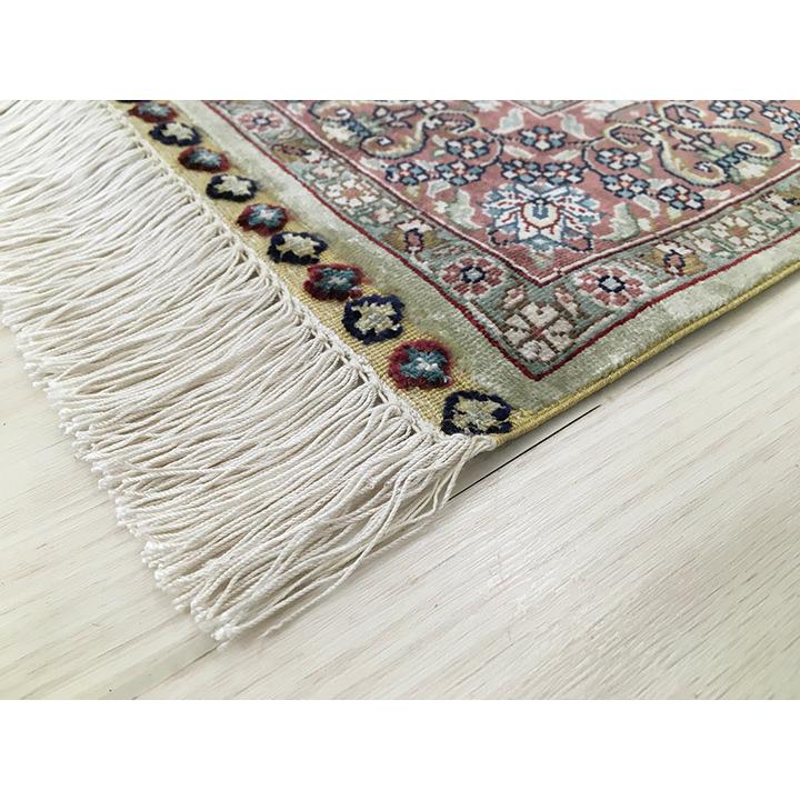 玄関マット シルク 中国段通 約62.5×93cm 260段 グリーン系 dt 玄関マット シルク 中国段通 約62.5×93cm 260段 グリーン系 dt