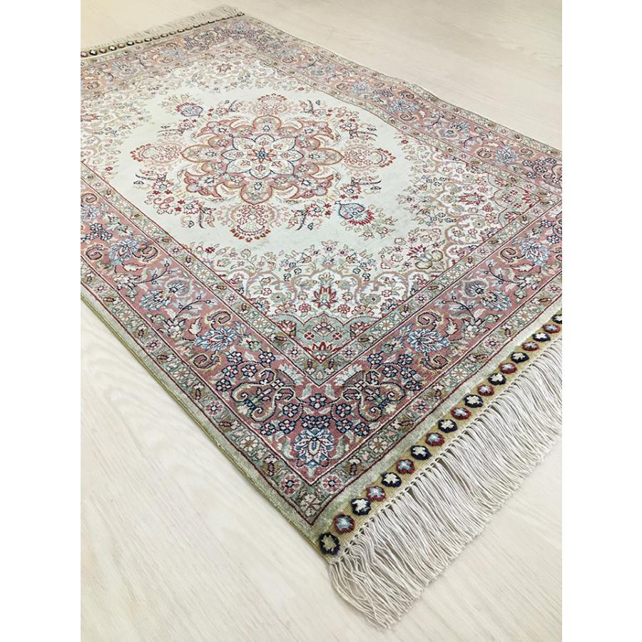 玄関マット シルク 中国段通 約62.5×93cm 260段 グリーン系 dt 玄関マット シルク 中国段通 約62.5×93cm 260段 グリーン系 dt