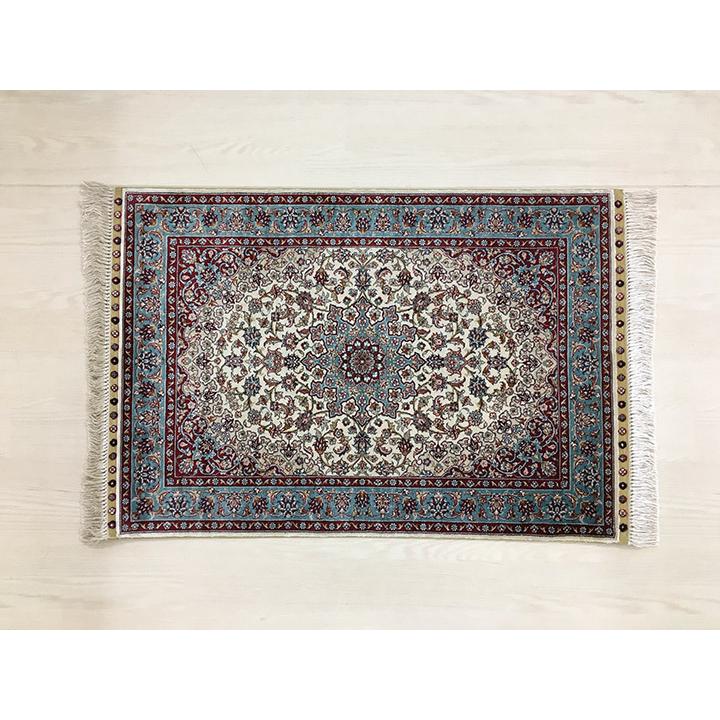 玄関マット シルク 中国段通 約63×92cm 260段 マルチカラー dt-a317