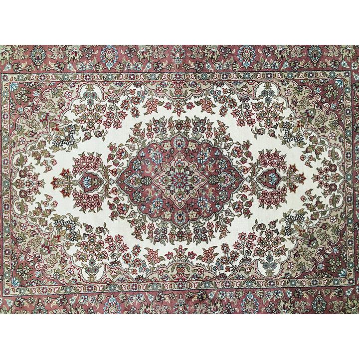玄関マット シルク 中国段通 約62.5×93cm 260段 レッド系 dt-a320