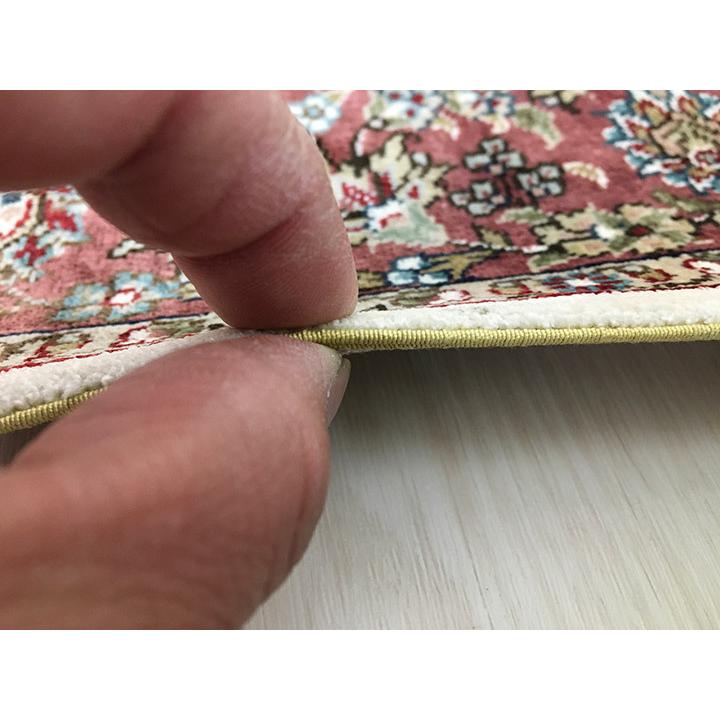 玄関マット シルク 中国段通 約62.5×93cm 260段 レッド系 dt-a320