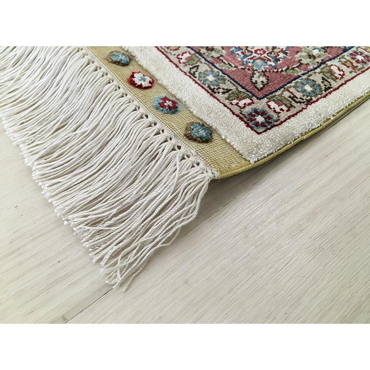 玄関マット シルク 中国段通 約62.5×93cm 260段 レッド系 dt-a320