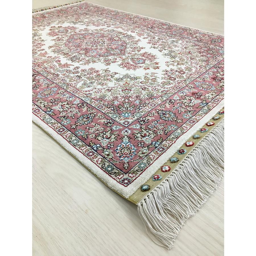 玄関マット シルク 中国段通 約62.5×93cm 260段 レッド系 dt-a320