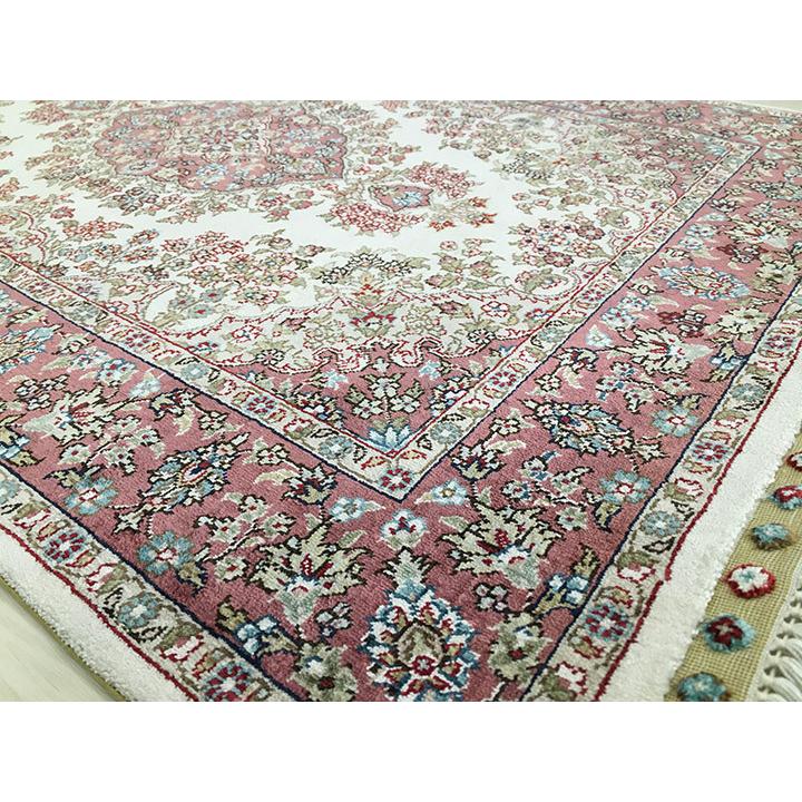 玄関マット シルク 中国段通 約62.5×93cm 260段 レッド系 dt-a320