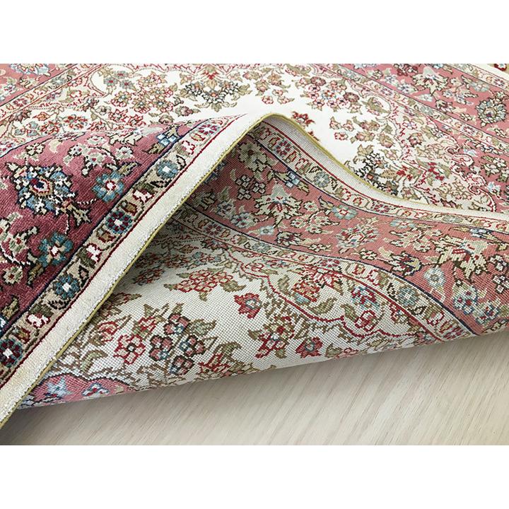玄関マット シルク 中国段通 約62.5×93cm 260段 レッド系 dt-a320