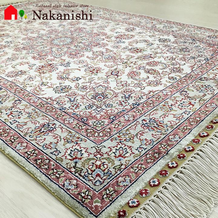 玄関マット シルク 中国段通 約63×93cm 260段 マルチカラー dt-a322