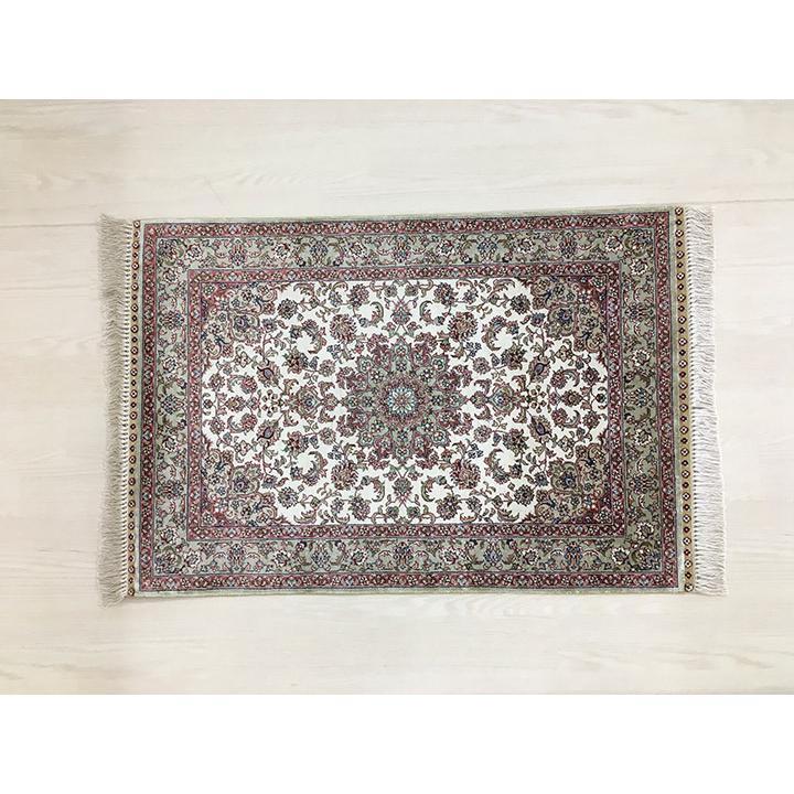 玄関マット シルク 中国段通 約63×93cm 260段 マルチカラー dt-a322