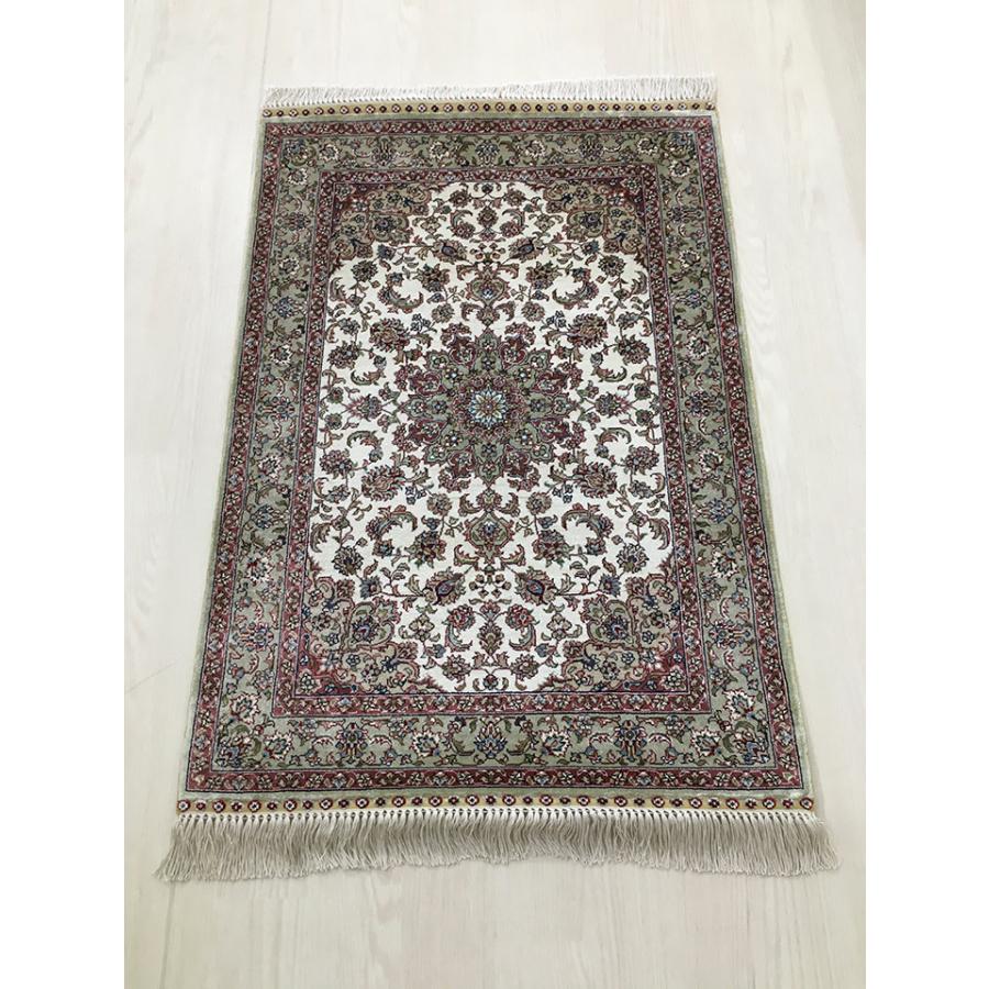 玄関マット シルク 中国段通 約63×93cm 260段 マルチカラー dt-a322