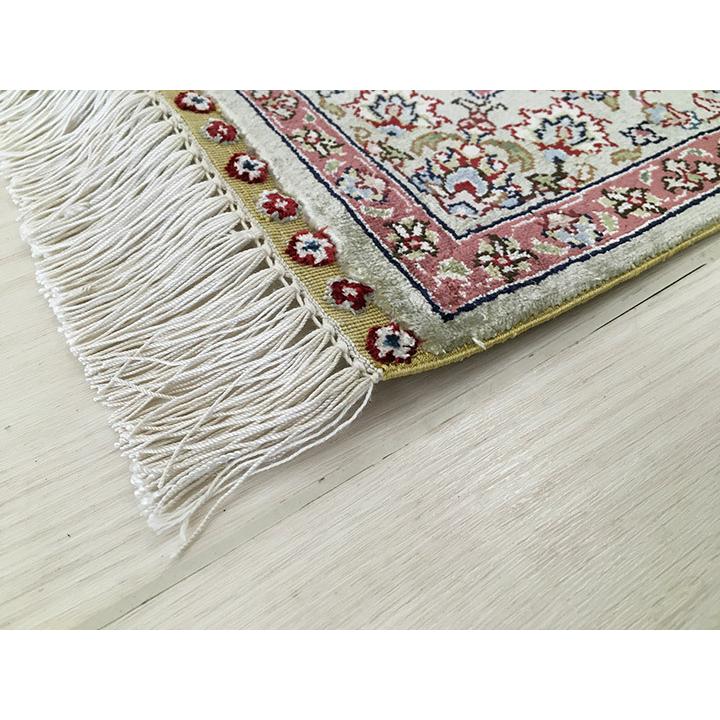 玄関マット シルク 中国段通 約63×93cm 260段 マルチカラー dt-a322