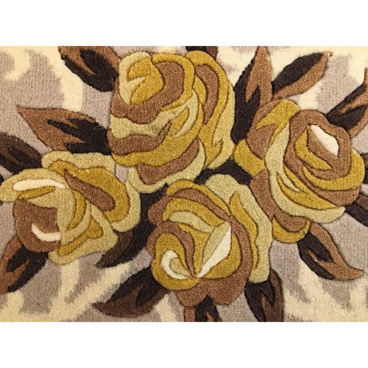 玄関マット　ウール　中国段通　約68.5×126cm　150段　パープル系　dt-a335の画像
