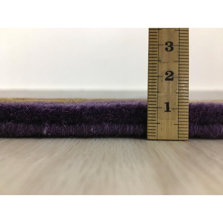 玄関マット　ウール　中国段通　約68.5×126cm　150段　パープル系　dt-a335の画像