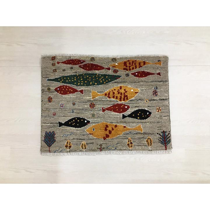 88x130cmキリム(1-13)カーペット・玄関マット・ギャッベ・じゅうたん 超激安！天然羊毛インド製手織りギャッベのマット『キヨラ グレー 玄関