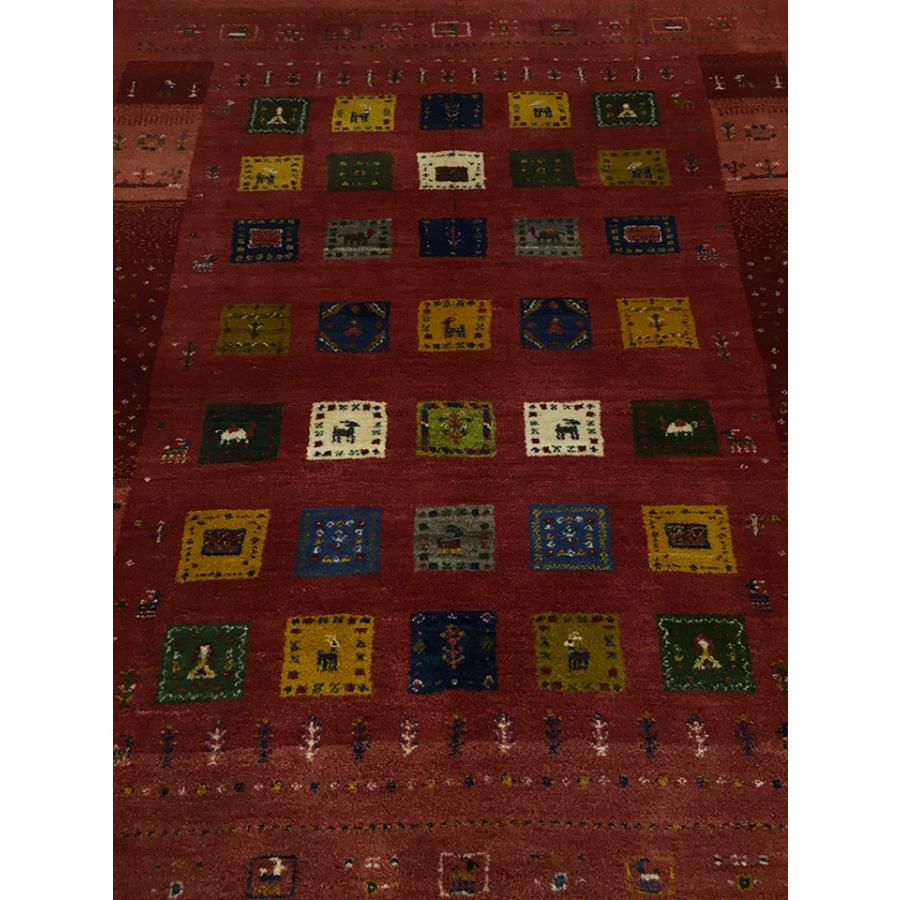 ギャべ　ギャッベ　ラグ　カーペット　絨毯 ギャッベラグ 約155×194cm 12044】GABBEH・ギャッペ(ギャべ)・イラン製