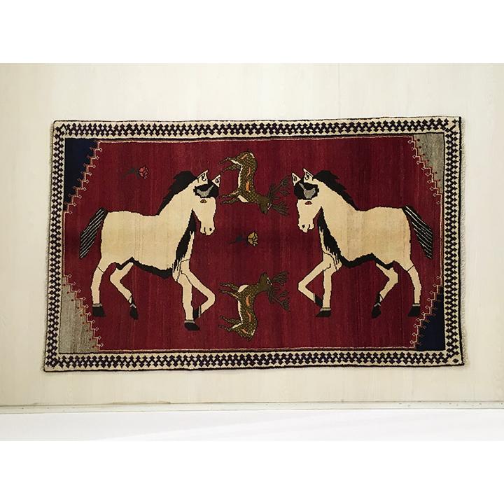 ギャッベラグ 約107×177cm 白馬(12451)】GABBEH・ギャッペ(ギャべ