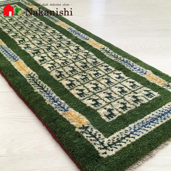 123x40cm ペルシャギャッベ ランナー (ギャベ) ペルシャ絨毯 ギャッベ