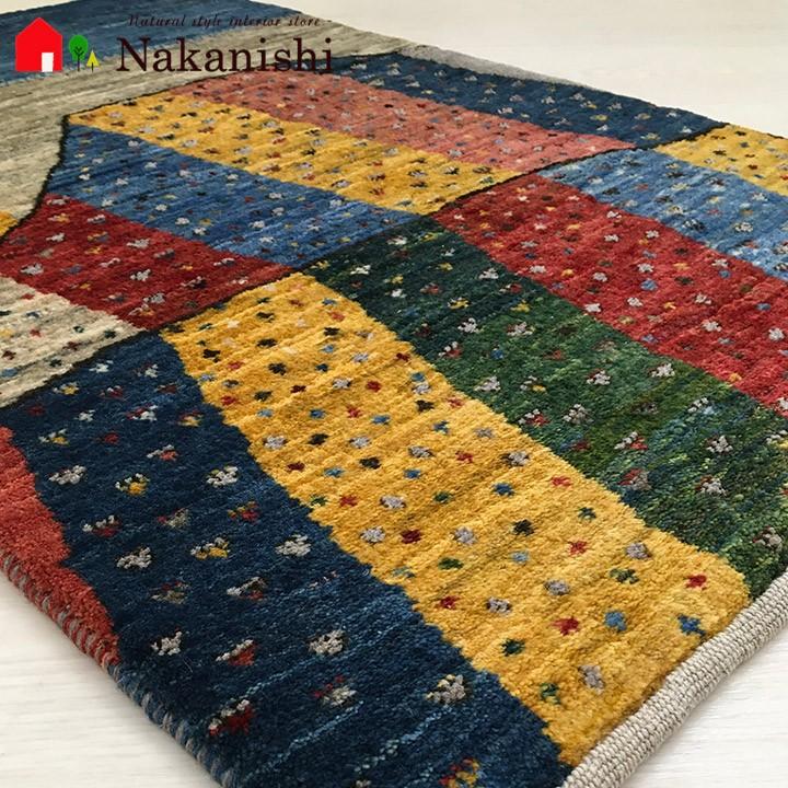 【ギャッベ 玄関マット 約63×101cm 桜島(54962)】GABBEH・ギャッペ(ギャべ)・イラン製・玄関マット・カーペット・ラグ・絨毯(じゅうたん) gb-m029