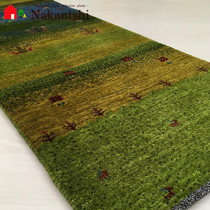 ギャべ　ラグ イラン ギャッベ ランナー 約47×145cm 春遥か】GABBEH ギャッベ(ギャベ