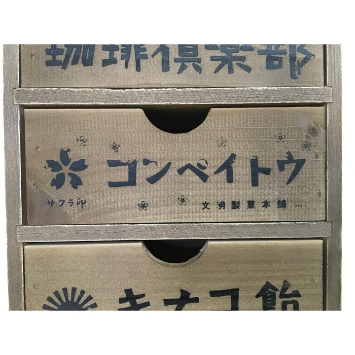 昭和レトロ柄 ミニチェスト 1590】日本製・アンティーク風ミニチェスト