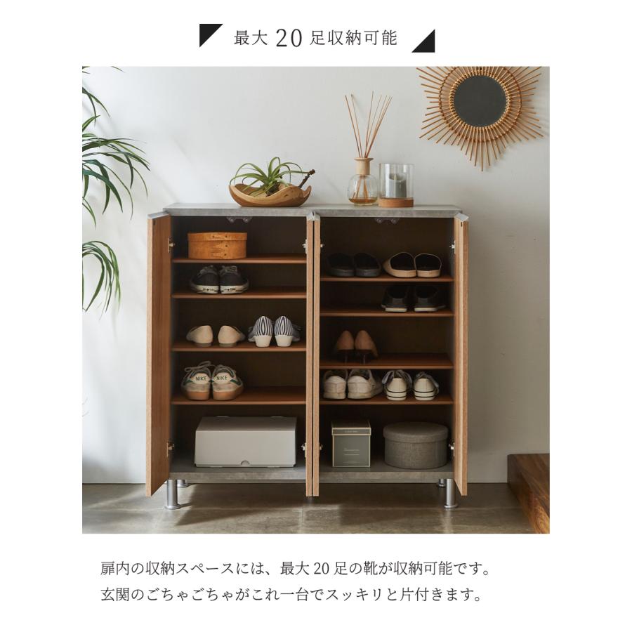 シューズボックス 100 靴箱収納 ロータイプ 完成品 日本製 靴箱 消臭_4