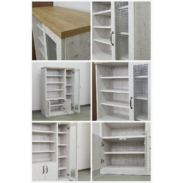 キャビネット 幅80 アンティーク調塗装 完成品 : オレンジインテリア