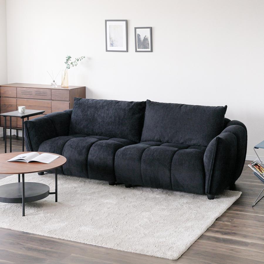 ソファ 3人掛け ソファー 3P sofa ファブリック ブラック グレー 