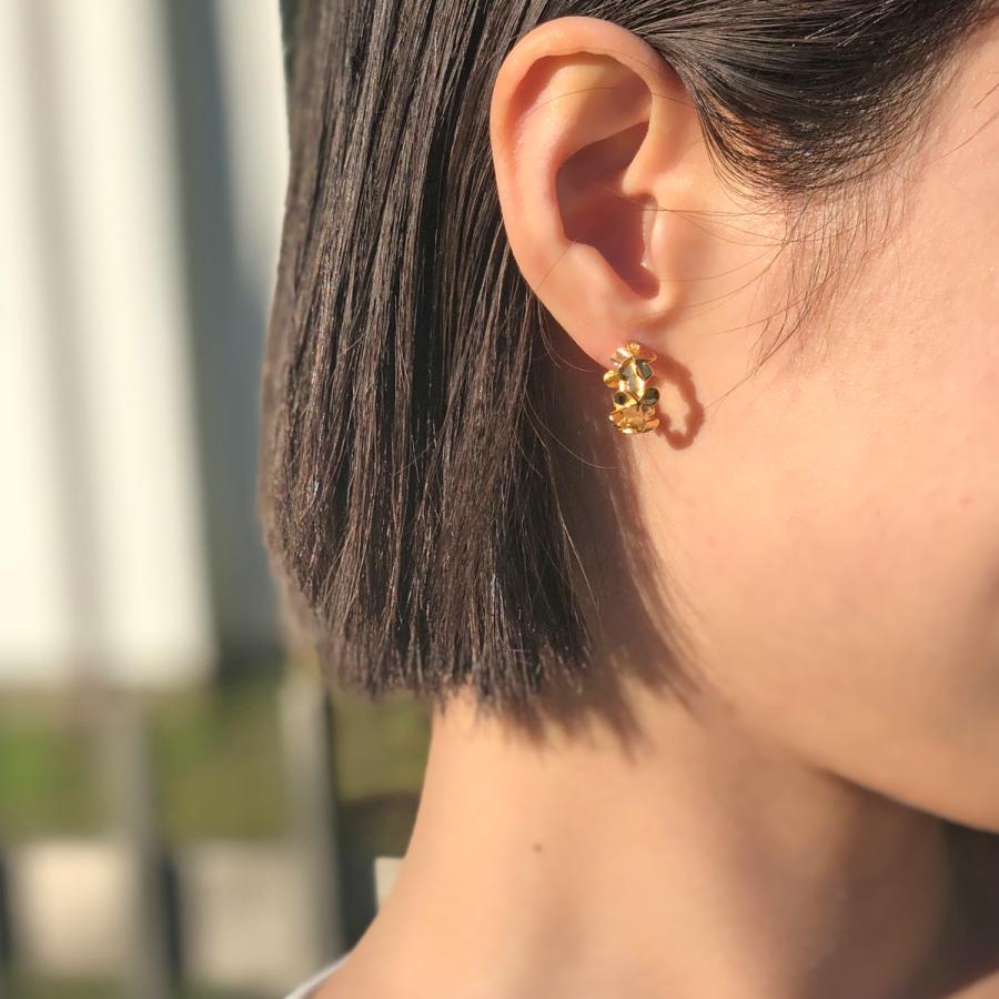18G 14G 片耳用 1個売り ハワイアンジュエリー プルメリアフープピアス