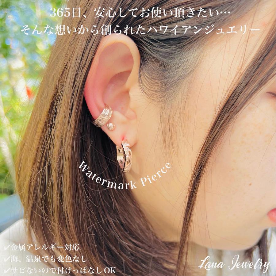 フープピアス サージカルステンレス ハワイアンジュエリー 波 マイレ