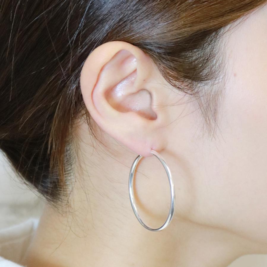 ピアス レディース 4センチビッグフープピアス シルバー925製