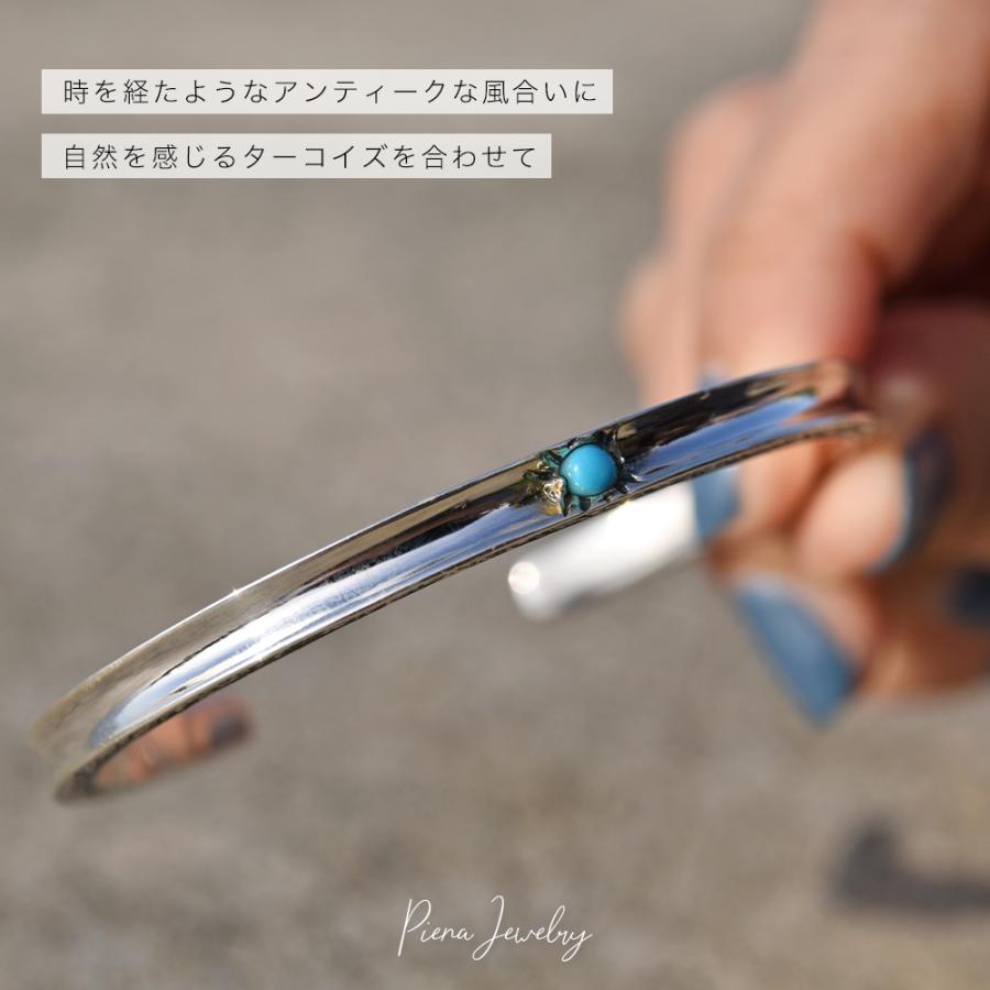 ターコイズ シルバー オープン バングル SV925 天然ターコイズ ターコイズ シルバー オープン バングル SV925 天然ターコイズ