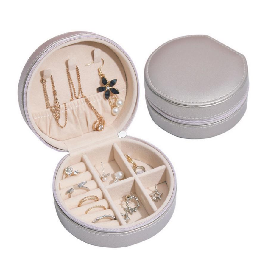 アクセサリーケース ジュエリーボックス 丸型 小型 収納 持ち運び コンパクト 宝石箱 小物入れ :ali-1950787:ピアス  アクセサリーカラコンPIENA - 通販 - Yahoo!ショッピング