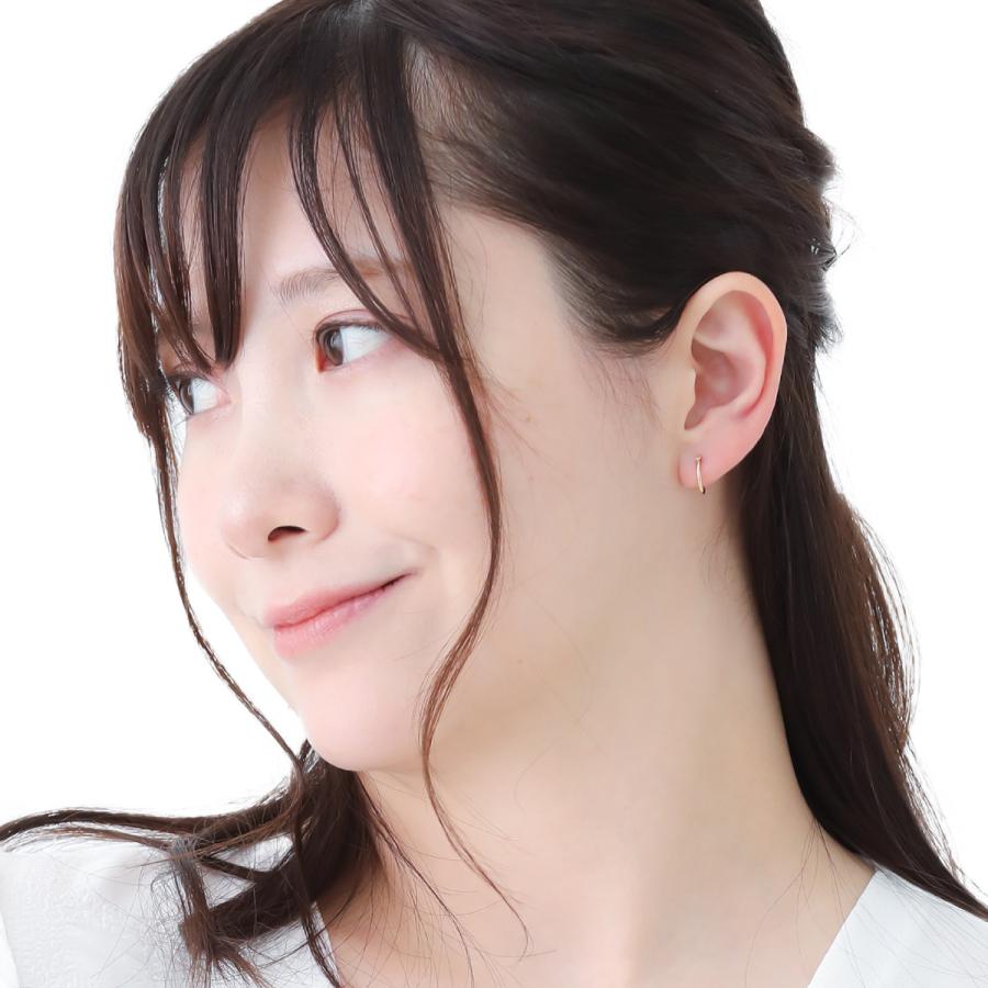 フープピアス K18 18金 ゴールド ミニ 小さい 華奢 細い 細め シンプル