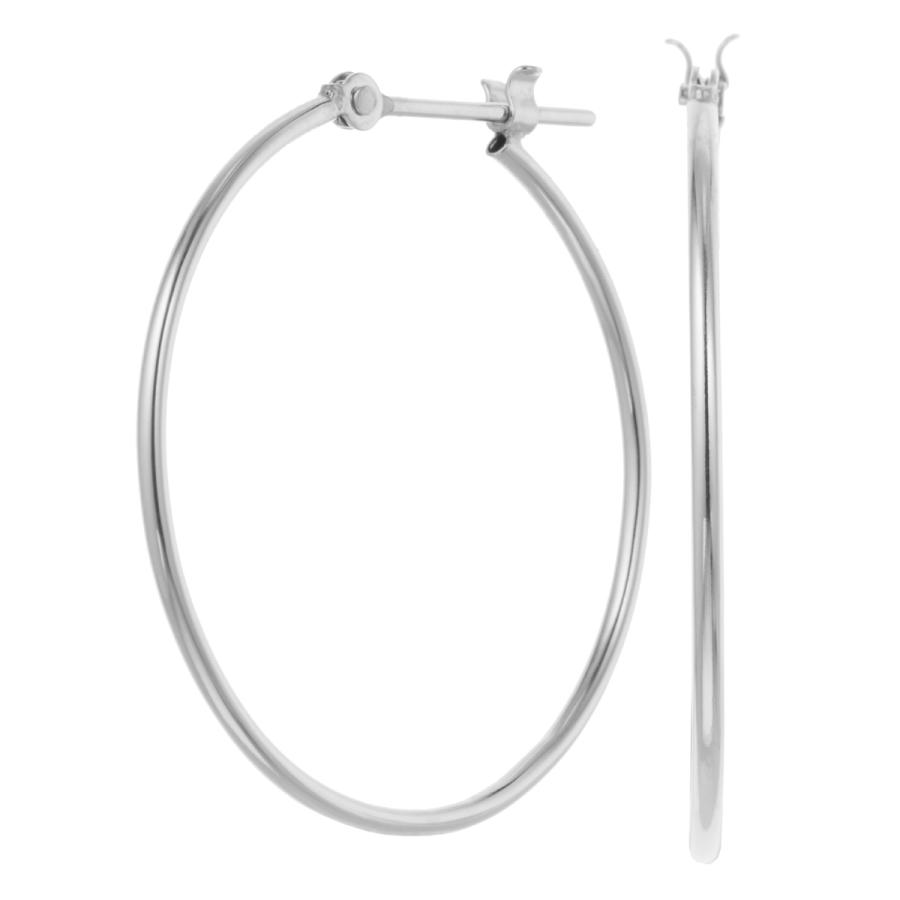 フープピアス K14WG 14金 ホワイトゴールド 華奢 ビッグフープ