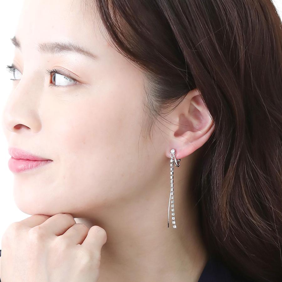 イヤリング 24金 プラチナ ストレートバー 長め 揺れる ニッケルフリー 
