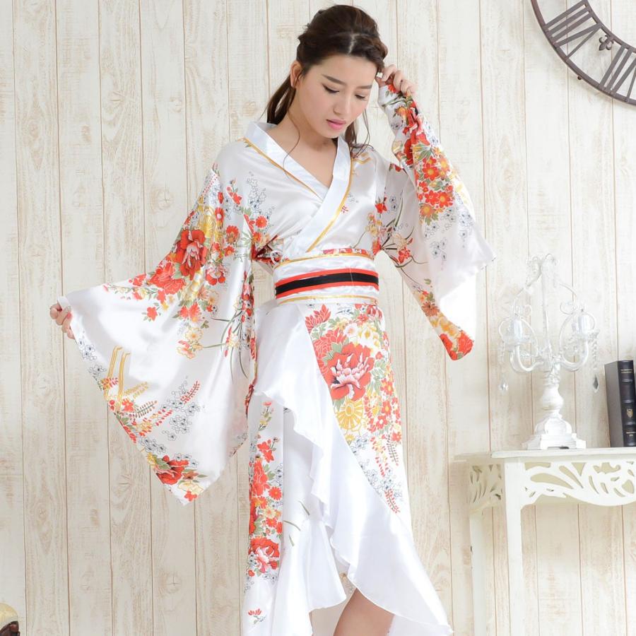 帯付き花魁着物ロングドレス キャバドレス 女性用 和柄 衣装 ダンス