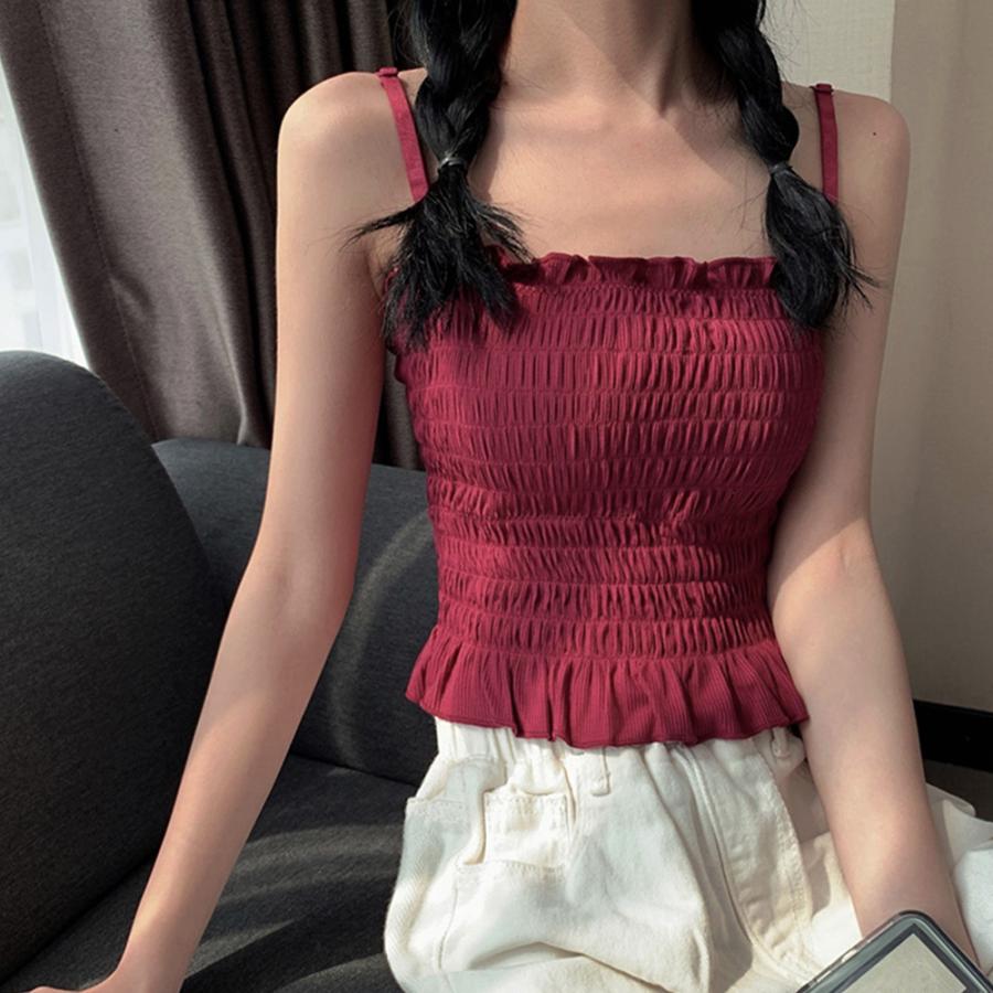 チューブトップ レディース 春夏 肩出し フリル ベアトップ ストラップ