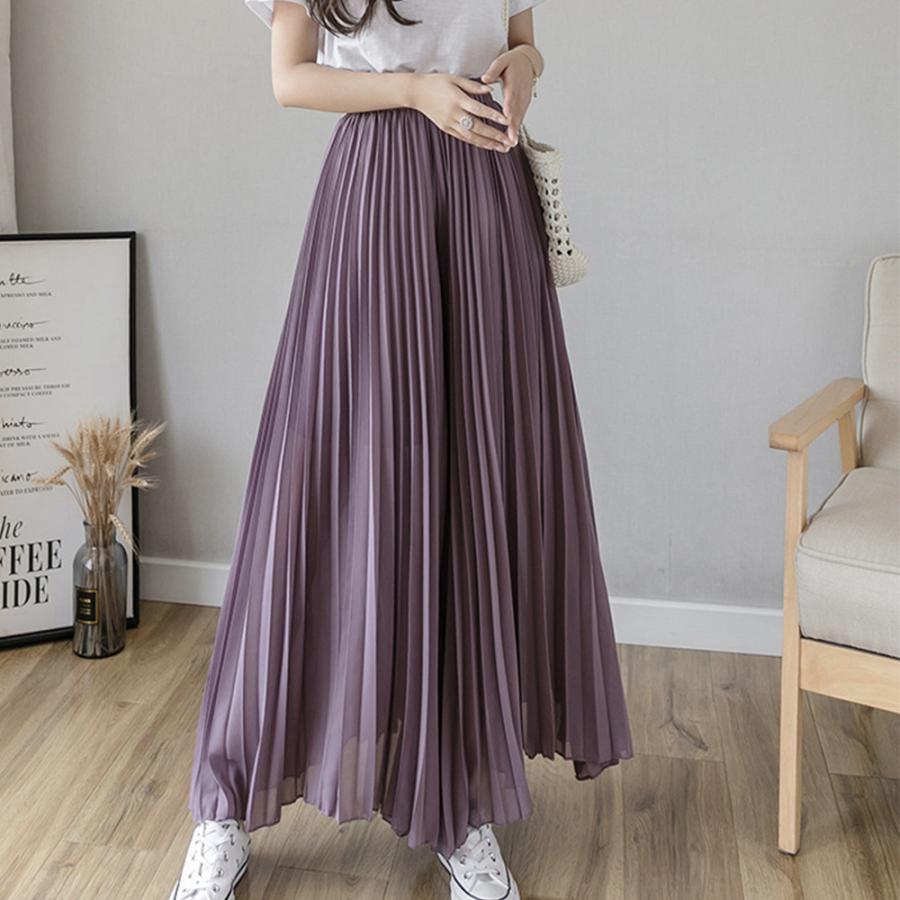 パンツ レディース 春夏秋 プリーツ ワイドパンツ ガウチョパンツ