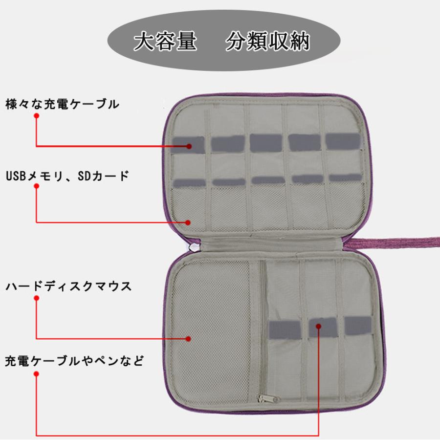 ガジェットポーチ メンズ レディース 春夏秋冬 大容量 メッシュポケット 弾力ループ 持ち手付き 薄型 ジップ ナイロン 大人 黒｜kagu-piena｜06