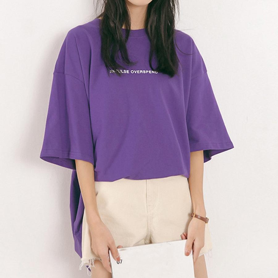 Tシャツ レディース 春夏 カットソー ロングt 半袖 ポリエステル 英字ロゴ ゆったり Ns 99aaa 006 ピアス アクセサリーカラコンpiena 通販 Yahoo ショッピング